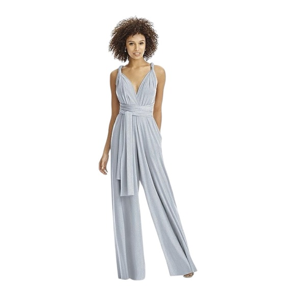 Dessy platinum Twist Wrap jumpsuit - Picture 3 of 15